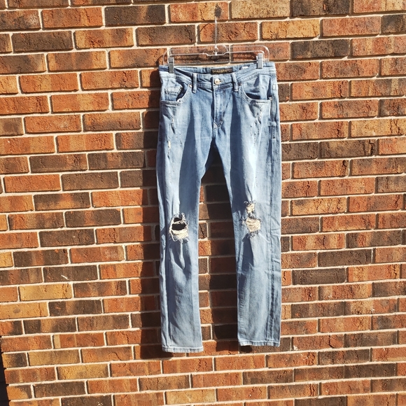 Salvatore Galliano Distressed slim fit Jeans
